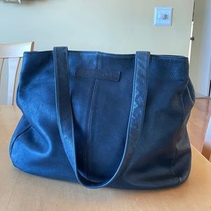 Barely Used Fossil Slouchy Black Pebbled Leather Tote